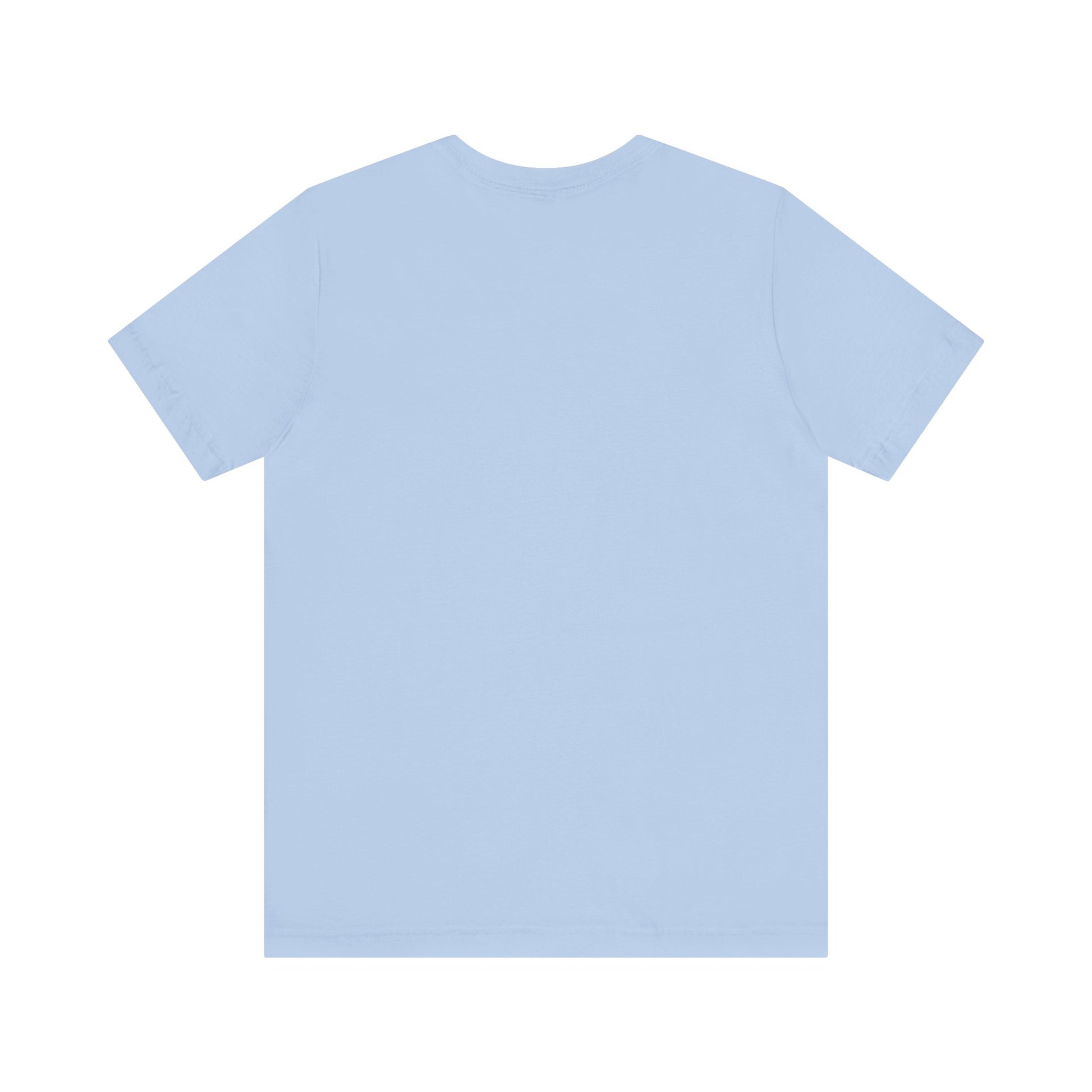 Plain light blue t-shirt on a white background