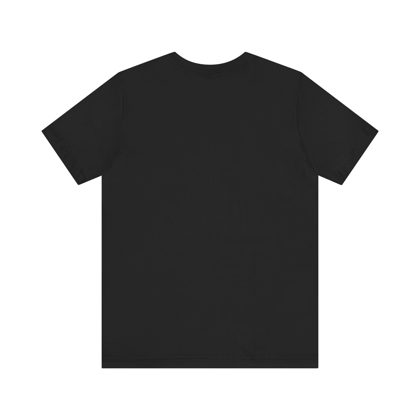 Black t-shirt on a white background