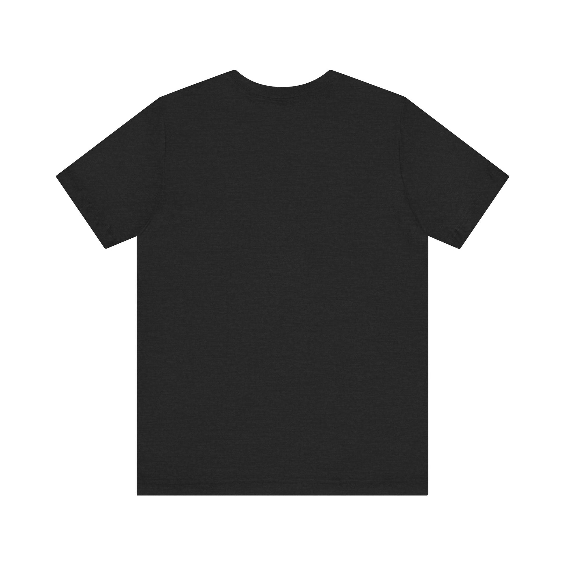 Black t-shirt on a white background