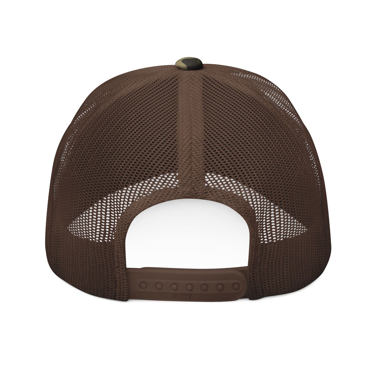 Brown mesh cap on a white background