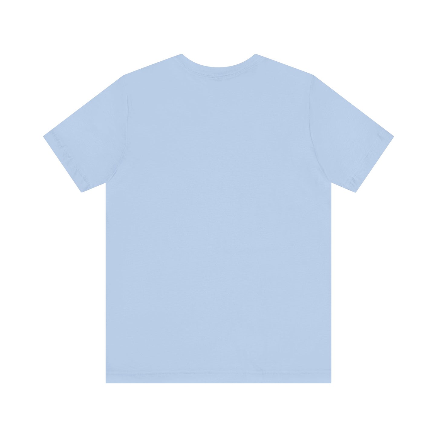 Plain light blue t-shirt on a white background