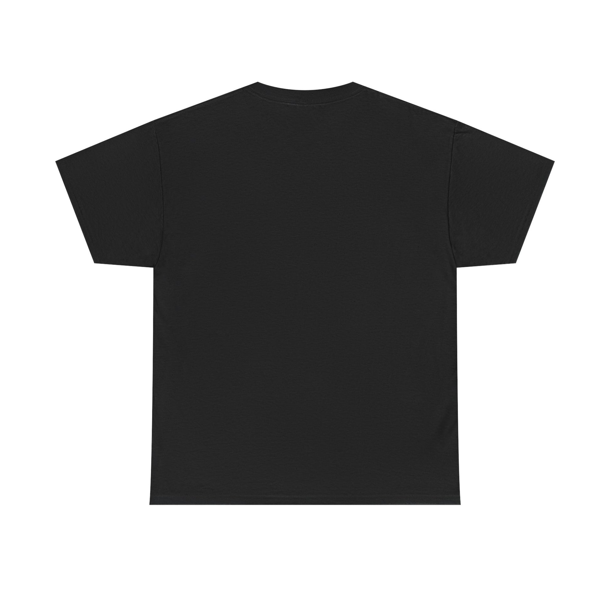 Black t-shirt on a white background