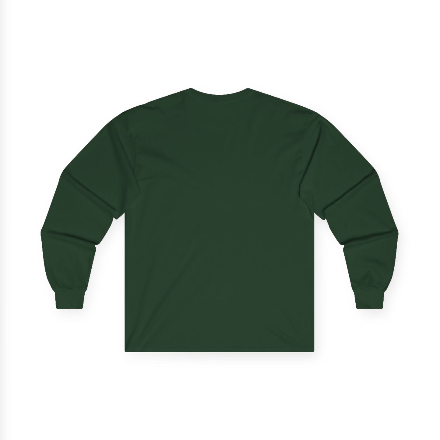 Green long-sleeve shirt on a white background