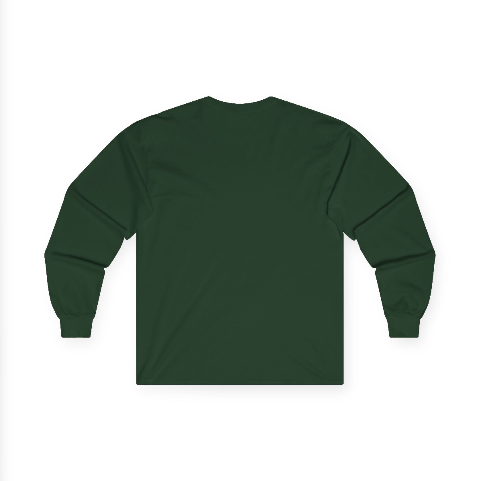 Green long-sleeve shirt on a white background