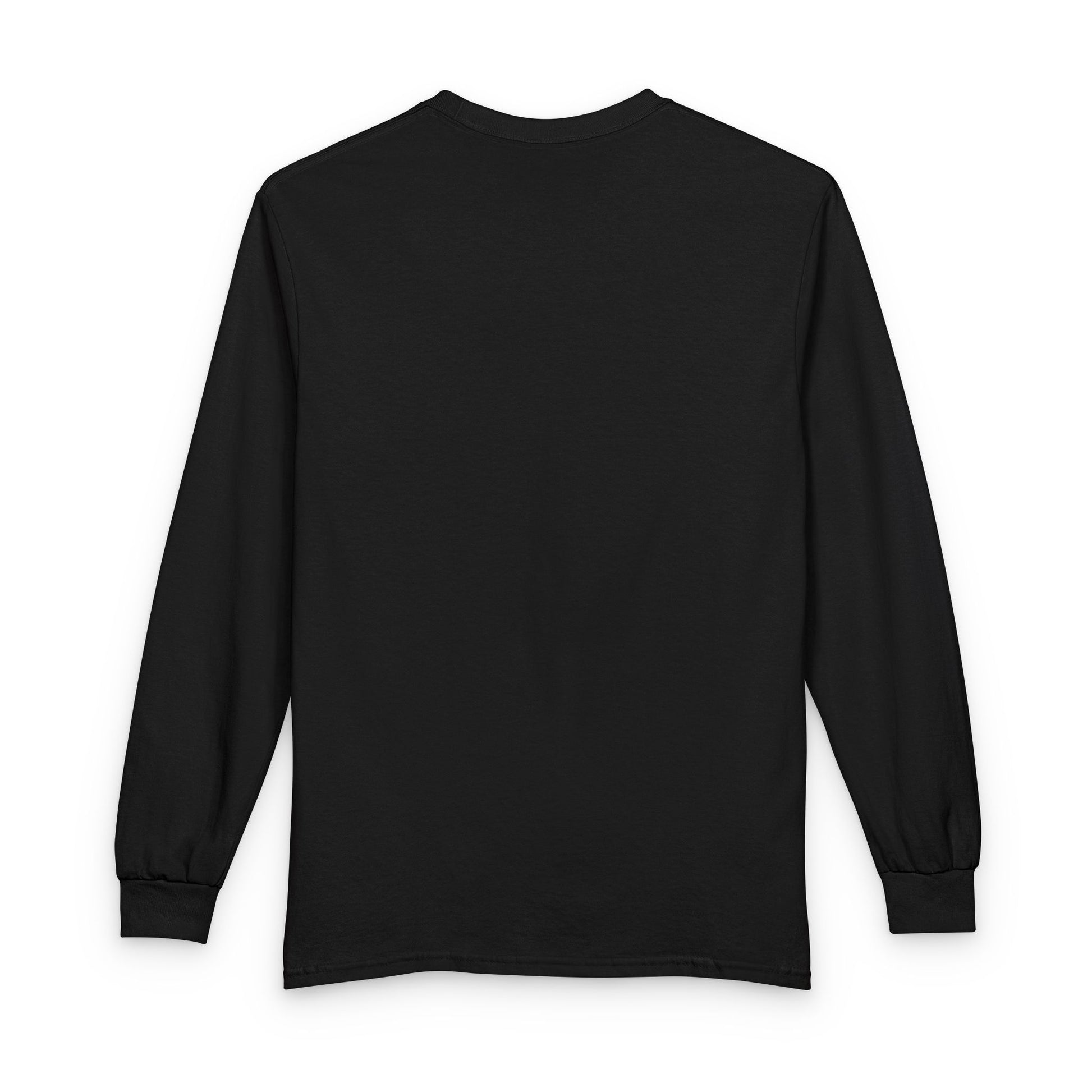 Black long-sleeve shirt on a white background