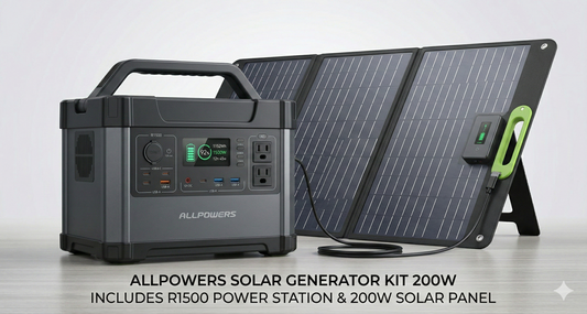 ALLPOWERS Solar Generator Kit 200W (R1500 + 200W Solar Panel) ☀️🔋