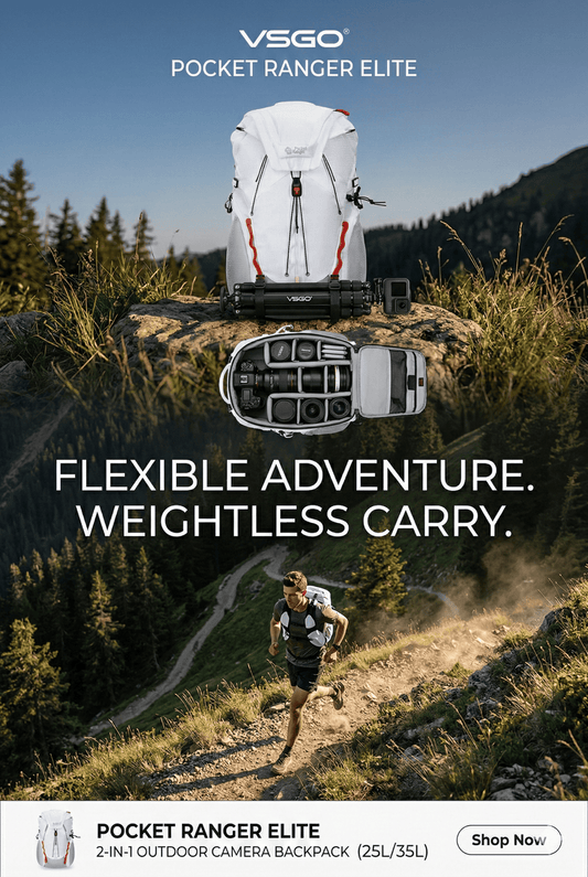 VSGO Pocket Ranger 25L Expandable Outdoor Photography Backpack | Lightweight & Rugged 🎒📷